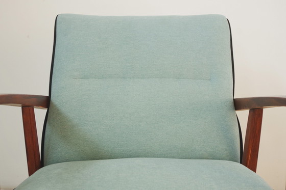 Image 1 of Pair Of Restored 1940S Ash Wood Armchairs In Mid-Century Modern Style