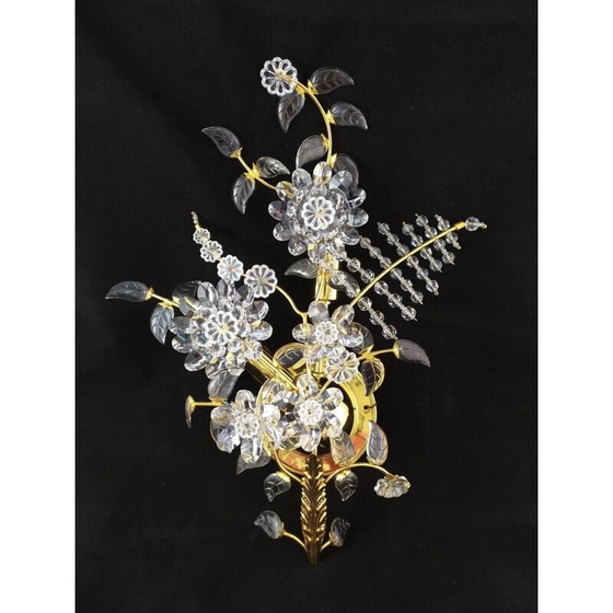 Image 1 of Flower Wall Lighting Cristal by Bakalowits, Austria 1980