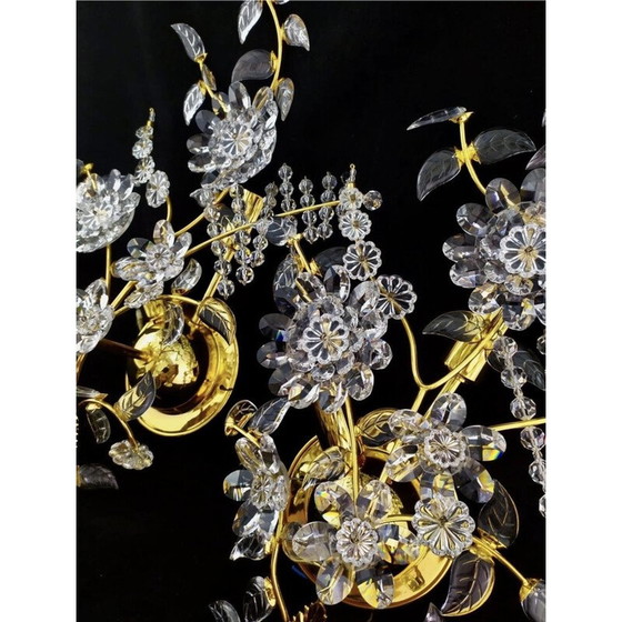 Image 1 of Flower Wall Lighting Cristal by Bakalowits, Austria 1980