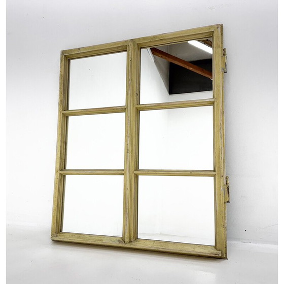 Image 1 of Vintage wooden window transformed into a mirror