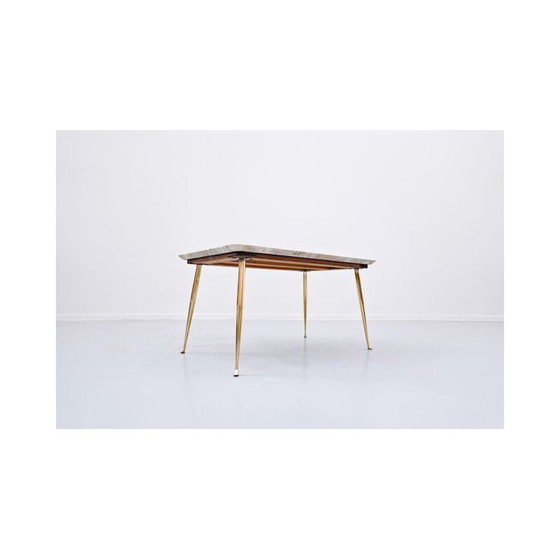 Image 1 of Tavolino vintage in marmo e ottone, Italia anni '60