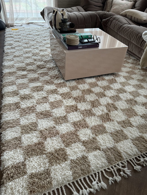 Tapis sable à carreaux Petite Nomade