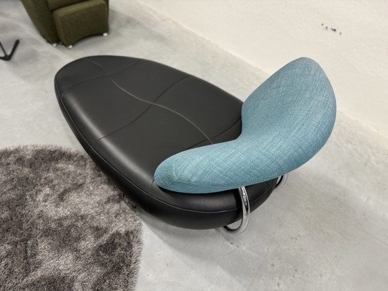 Image 1 of Leolux Kikko Chaise Longue Fauteuil Noir Bleu