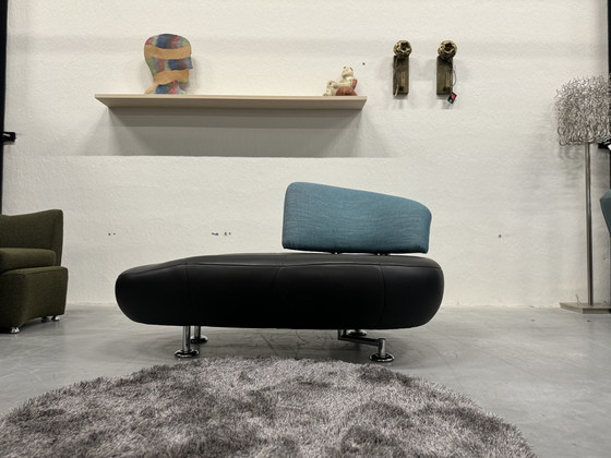 Image 1 of Leolux Kikko Chaise Longue Fauteuil Noir Bleu