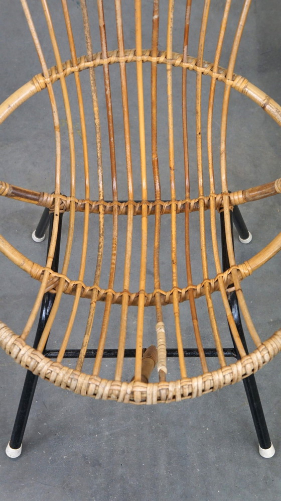 Image 1 of Chaise Vintage 60s Rattan Dutch Design