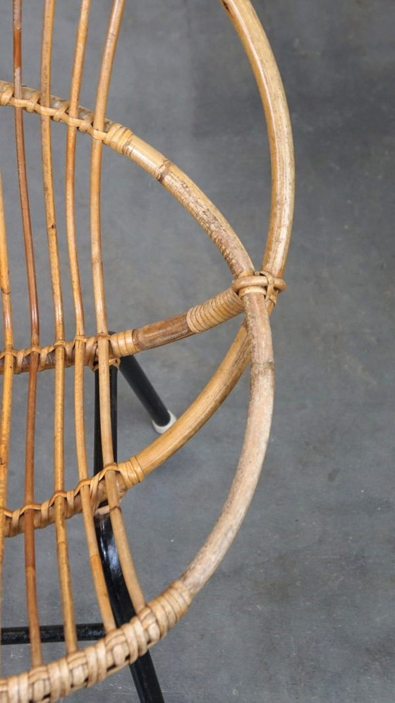 Image 1 of Chaise Vintage 60s Rattan Dutch Design