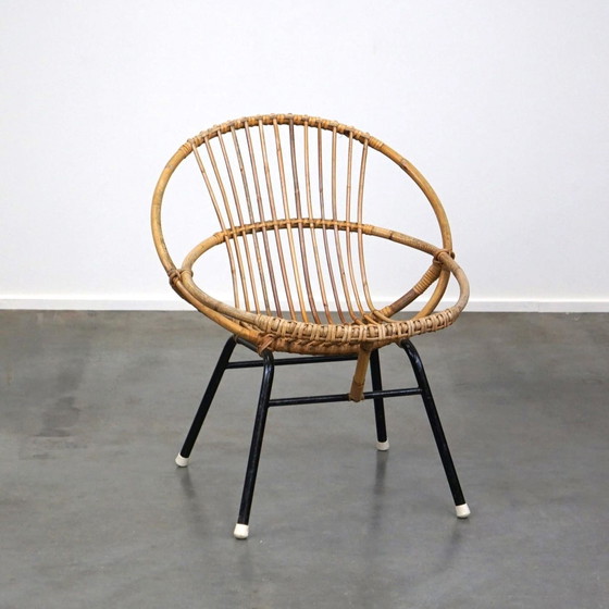 Image 1 of Chaise Vintage 60s Rattan Dutch Design