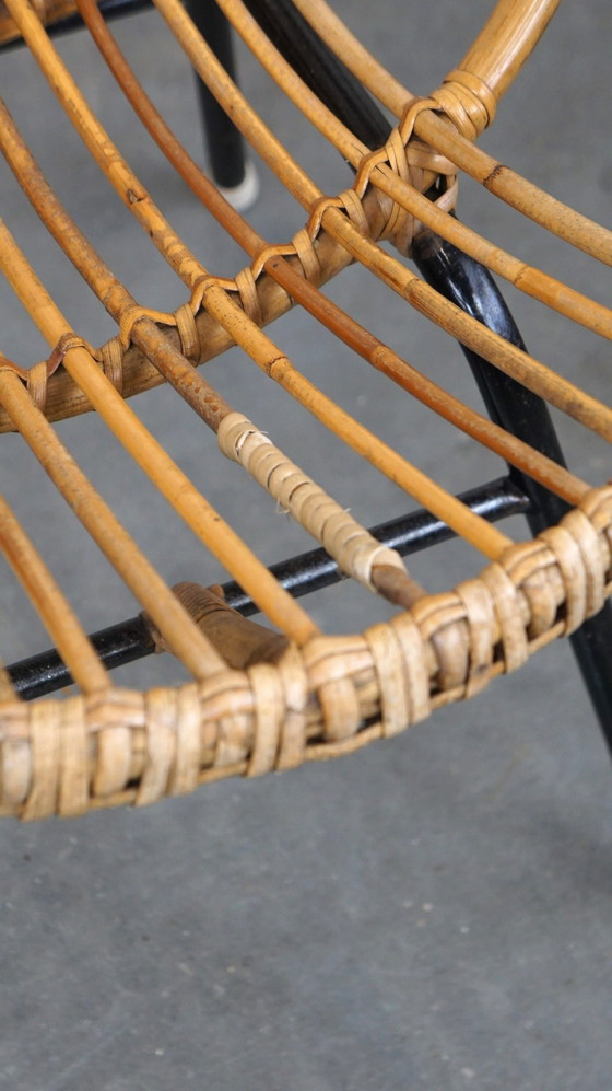 Image 1 of Chaise Vintage 60s Rattan Dutch Design