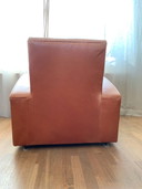 2x unique retro leather smoking chairs