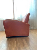 2x unique retro leather smoking chairs