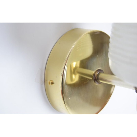 Image 1 of Vintage wall lamp in glass and brass, Czechoslovakia 1960