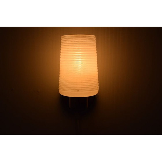Image 1 of Vintage wall lamp in glass and brass, Czechoslovakia 1960