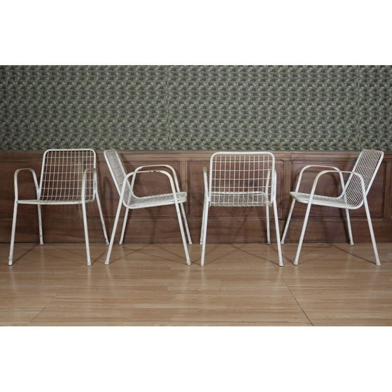 Image 1 of Set of 4 vintage Rio garden armchairs in iron and plastic for Emu