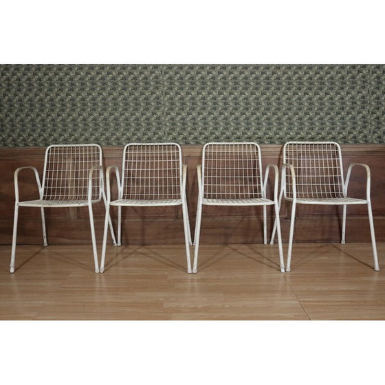Image 1 of Set of 4 vintage Rio garden armchairs in iron and plastic for Emu