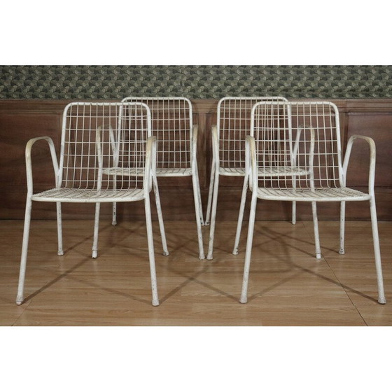 Image 1 of Set of 4 vintage Rio garden armchairs in iron and plastic for Emu