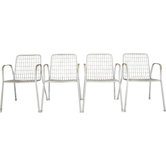 Image 1 of Set of 4 vintage Rio garden armchairs in iron and plastic for Emu