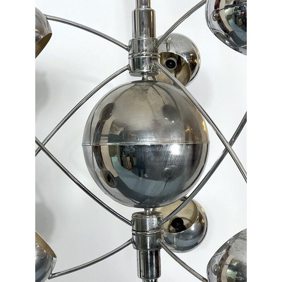 Image 1 of Vintage chrome chandelier by Goffredo Reggiani, 1950