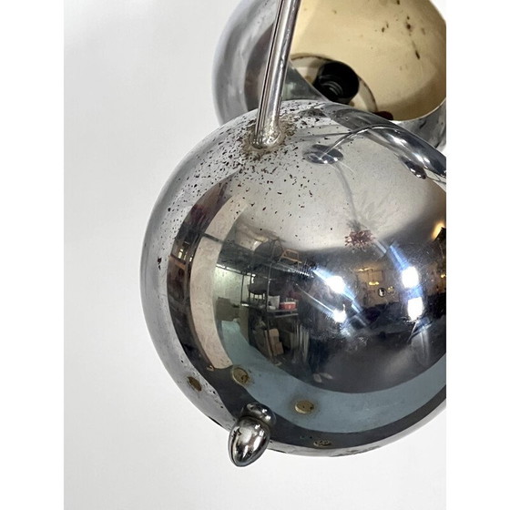 Image 1 of Vintage chrome chandelier by Goffredo Reggiani, 1950