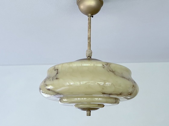 Image 1 of Art Deco Glass Pendant Lamp