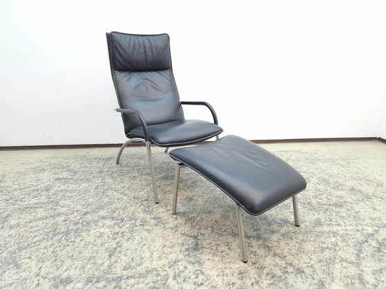 Image 1 of De Sede ds 270 Fauteuil en cuir avec pouf Chair Fauteuil design Desede