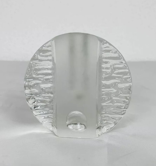 Vase Soliflore En Verre Moulé Walther Glass Années 70