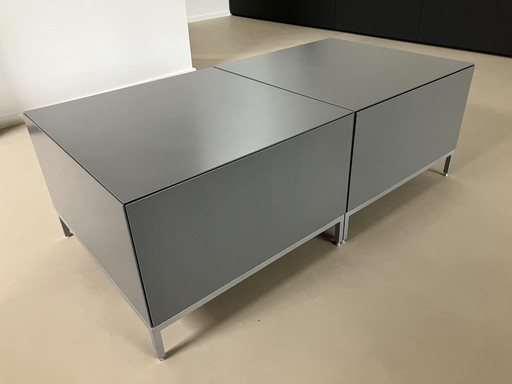 2 X Pastoe grey low cabinets