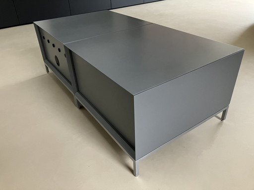 2 X Pastoe grey low cabinets