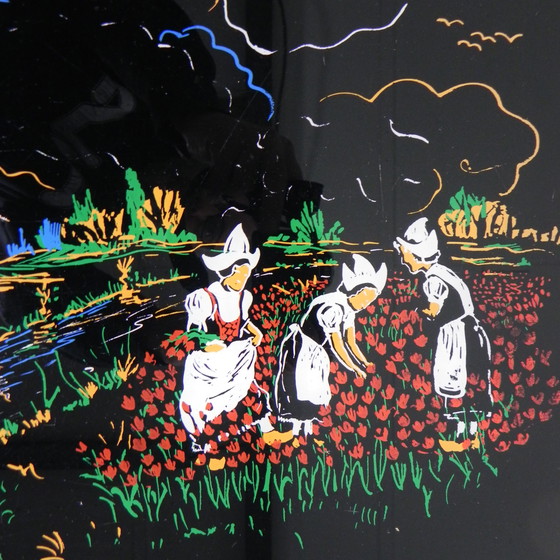 Image 1 of Tavolino da caffè vintage con piano in vetro