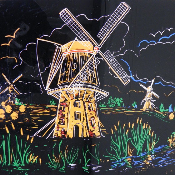 Image 1 of Tavolino da caffè vintage con piano in vetro