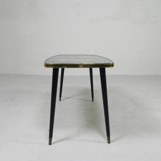 Image 1 of Tavolino da caffè vintage con piano in vetro