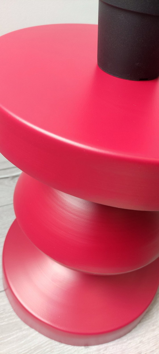 Image 1 of Modern Red Design Side Table Metal