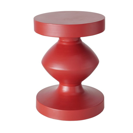 Table d'appoint moderne rouge en métal