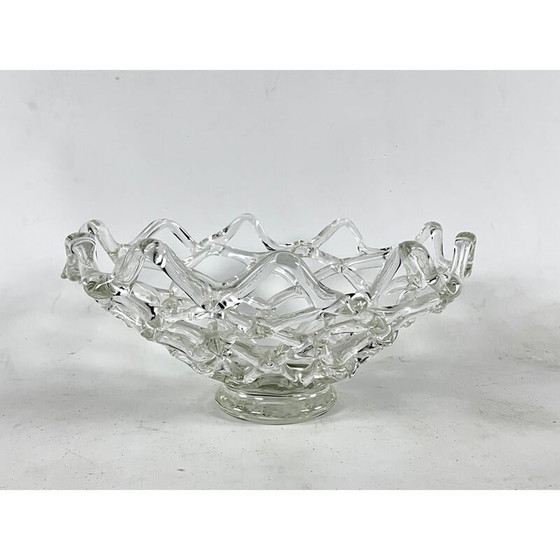 Image 1 of Vintage Art Deco Murano Intreccio glass centerpiece by Barovier e Toso, Italy 1940s