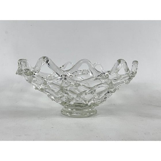 Image 1 of Vintage Art Deco Murano Intreccio glass centerpiece by Barovier e Toso, Italy 1940s