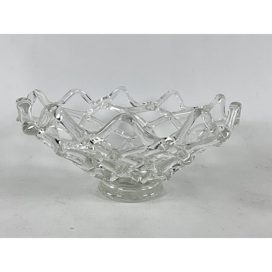 Image 1 of Vintage Art Deco Murano Intreccio glass centerpiece by Barovier e Toso, Italy 1940s
