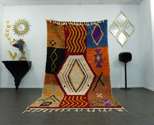 Tappeto berbero - 266 cm x 152 cm - Lana colorata