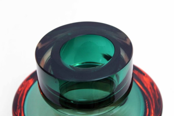 Image 1 of Italian Murano Glass Sommerso vase, 1970s Murano Vase