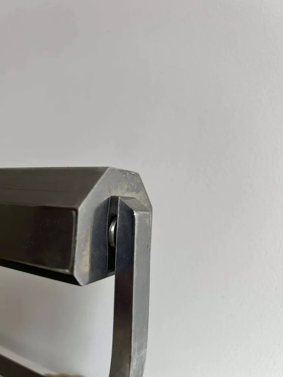 Image 1 of Lámpara de escritorio modernista Art Déco de metal cromado y madera, Francia, década de 1930