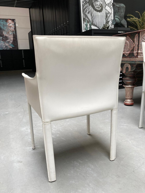 Image 1 of 4x white Enrico Pellizzoni dining chairs