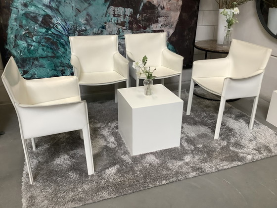 Image 1 of 4x white Enrico Pellizzoni dining chairs