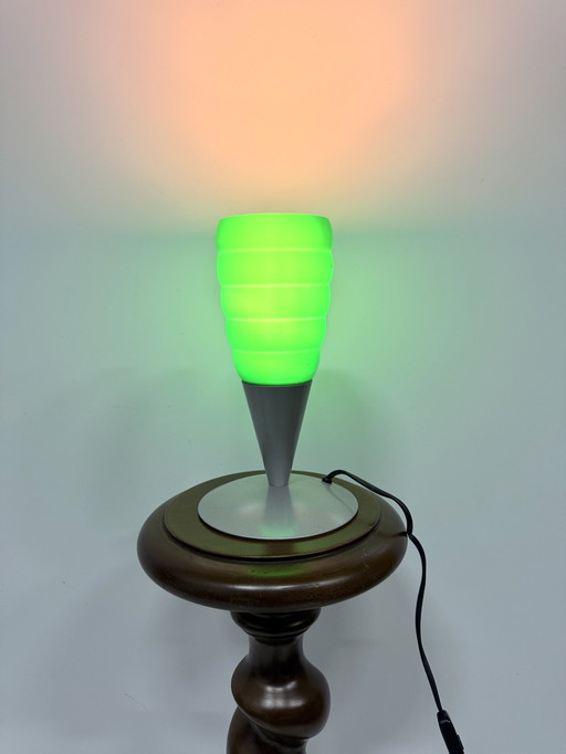 Vintage Massive Belgium Table Lamp Green