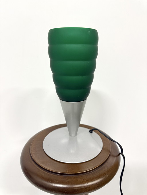 Vintage Massive Belgium Table Lamp Green