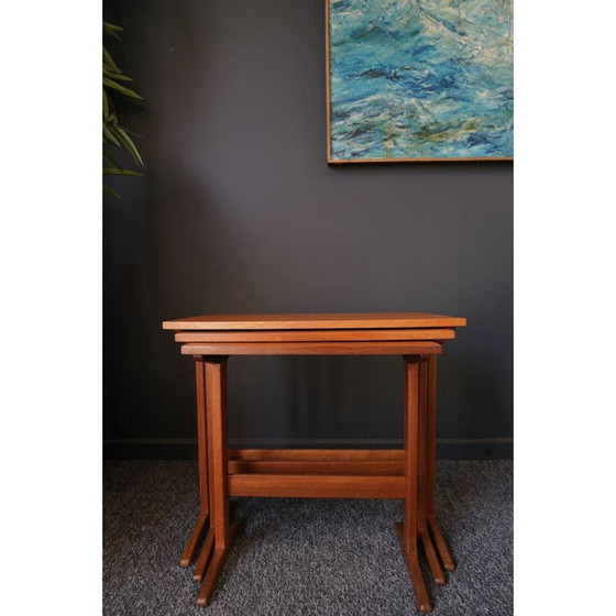 Image 1 of Trestle vintage nesting tables in teak, Denmark
