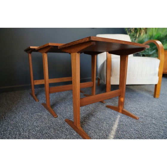 Image 1 of Trestle vintage nesting tables in teak, Denmark