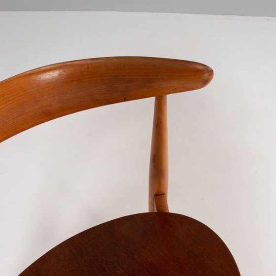 Image 1 of Vintage FH4103 beechwood & teak heart chair by Hans Wegner for Fritz Hansen, 1950s
