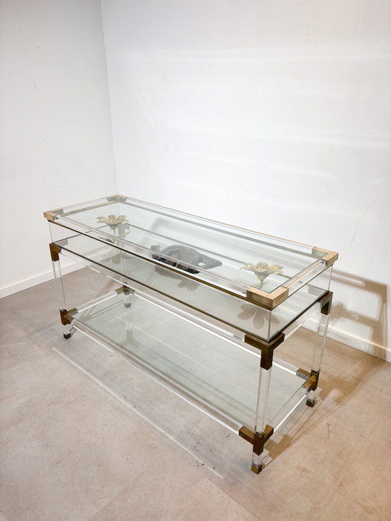 Image 1 of Lucite Dispay Cabinet Console Table