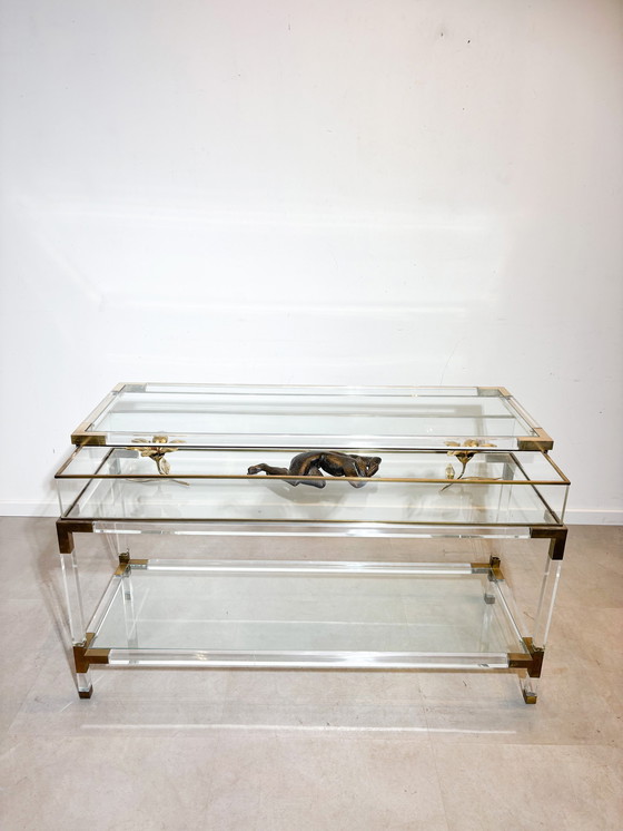 Image 1 of Lucite Dispay Cabinet Console Table