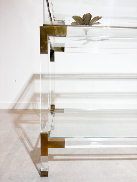 Image 1 of Lucite Dispay Cabinet Console Table