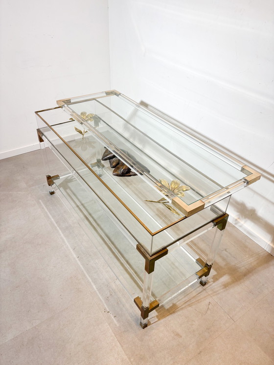 Image 1 of Lucite Dispay Cabinet Console Table