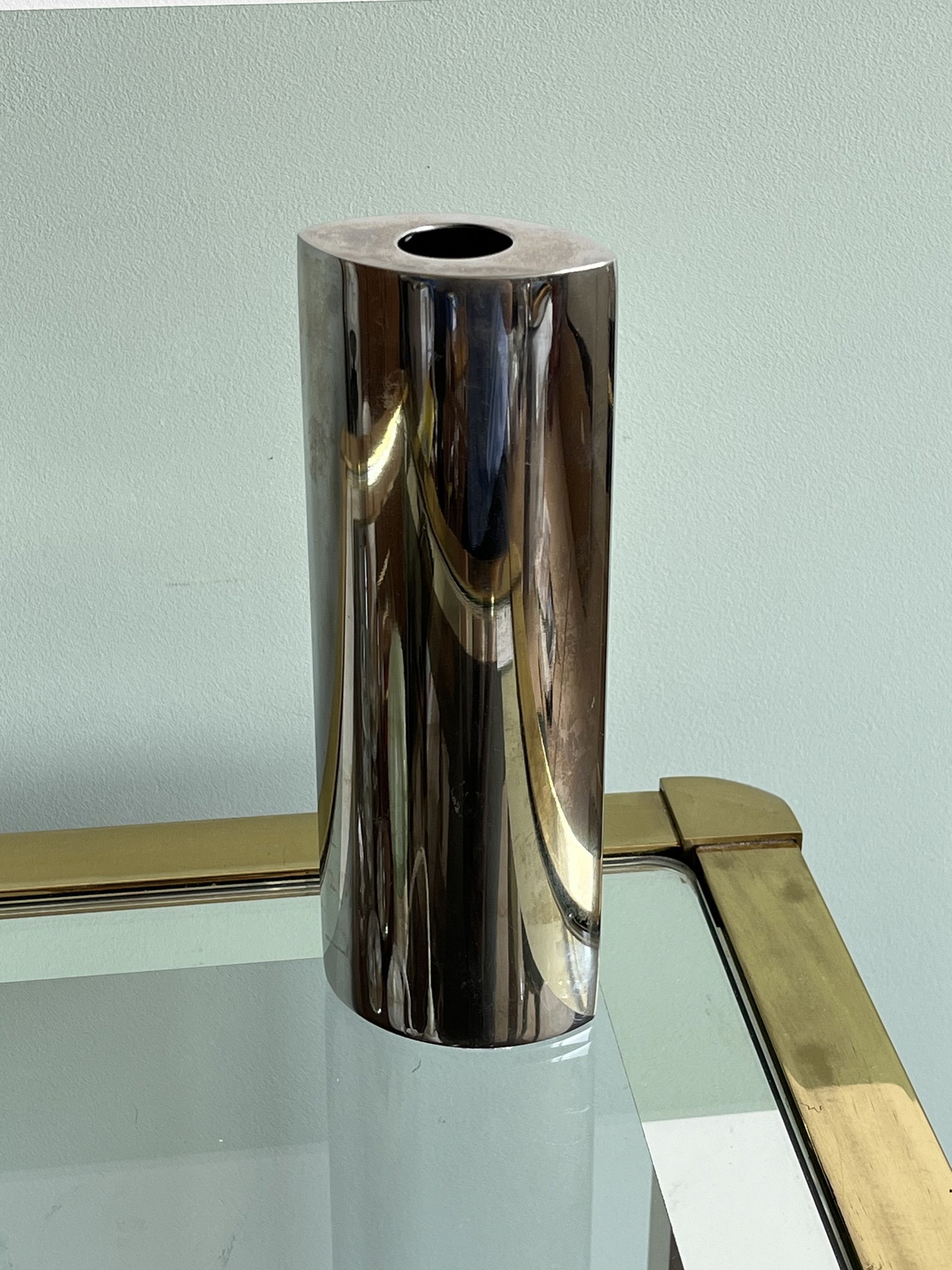 Vaso vintage in acciaio inossidabile cromato